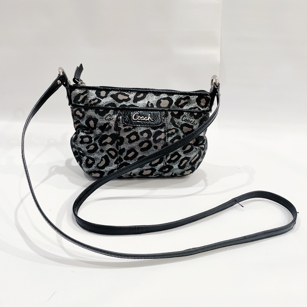Coach Mini leopard silver and black Crossbody Bag β Designer It-Girl Essential π - Picture 2 of 12